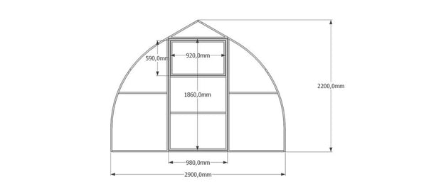RAINDROP MD9 10'x29' with two doors at both ends and three roof windows